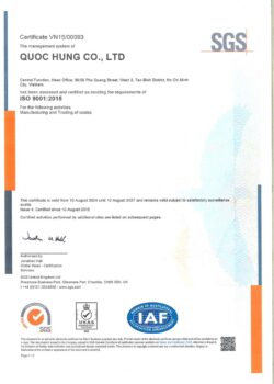 ISO 9001 :2015 (Issue 4, 2024 - 2027)